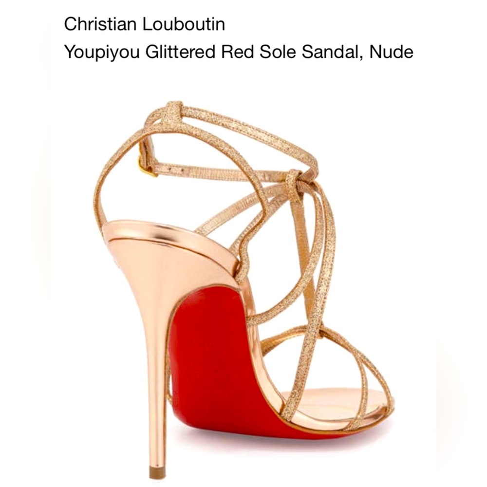 Never Worn Christian Louboutin Rose Gold Sandals